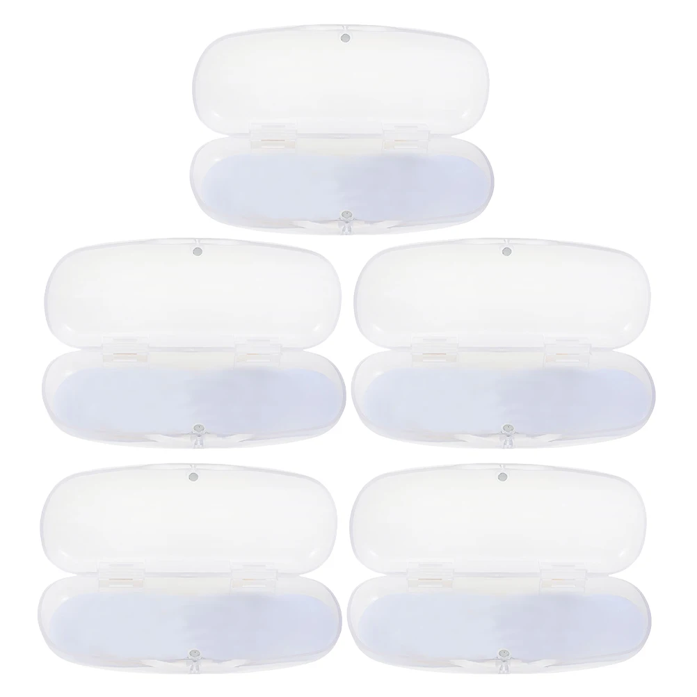 

5 Pcs Frosted Glasses Box Case Portable Literature and Art Clear Plastic Eyeglass