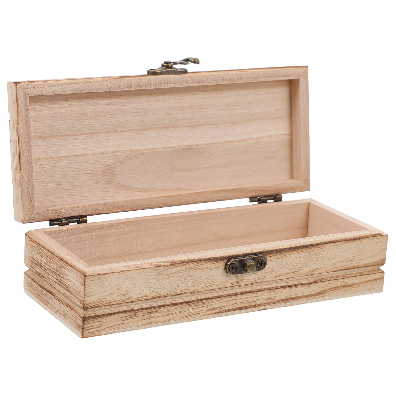

Wooden Storage Box Retro Jewelry Case Treasure Chest Trinket Metal Holder Organizer