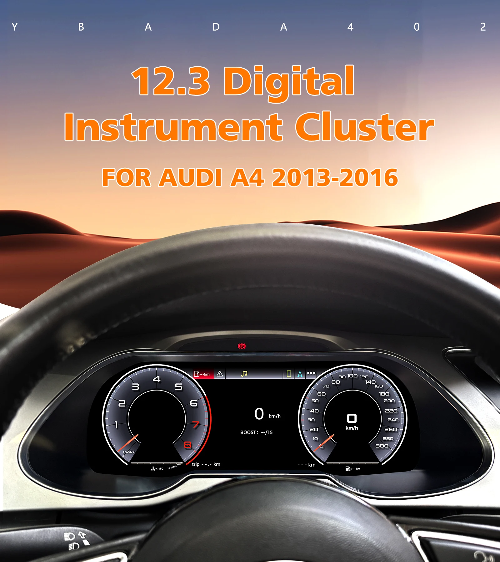 Hizpo 12,3-Zoll-Digital-Armaturenbrett für Audi A4 B8 2013-2016 Android Auto Carplay Digitales Kombiinstrument Display Tachometer