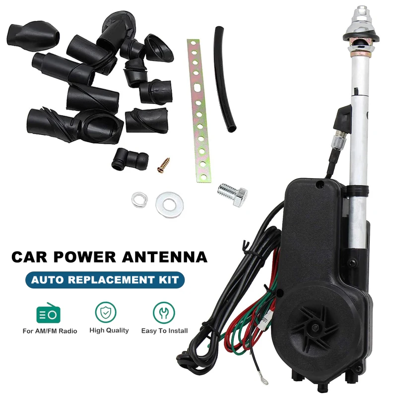 For Mercedes W140 W126 W124 W201 Car Power Antenna Aerial Kit 12V AM FM Radio Exterior Vehicle Aerials Pro Auto Replacement Kit