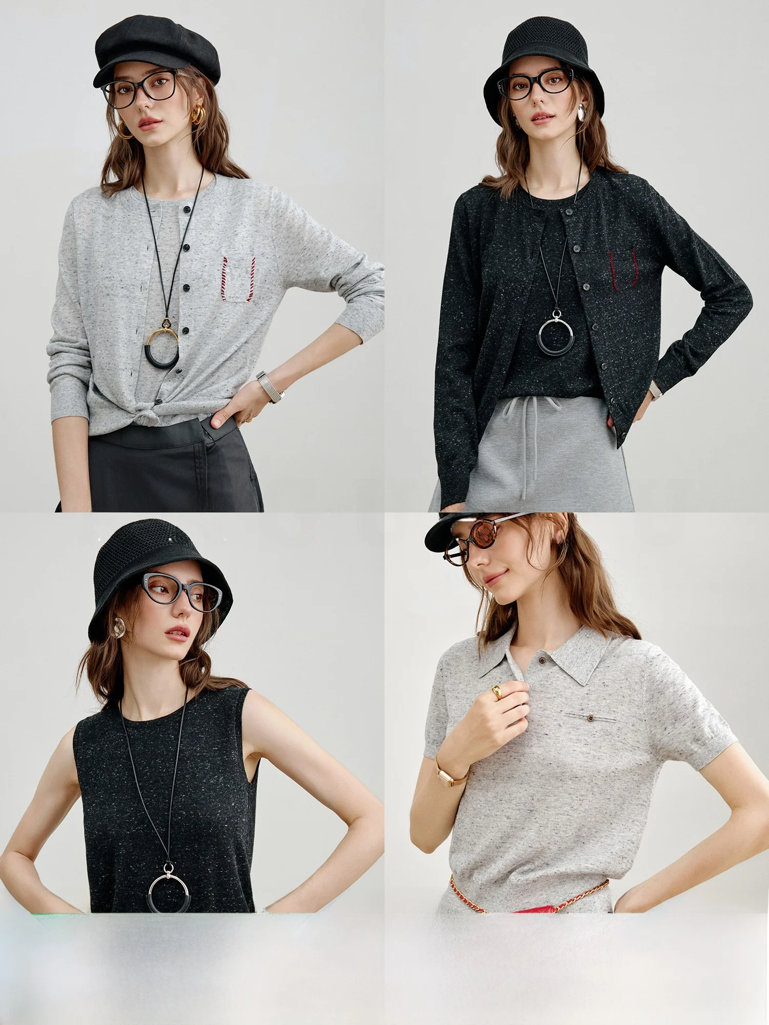 

Высококачественный вязаный кардиган-рубашка из льняной смеси для женщин: дышащий, повседневный стиль, короткий рукав, стандартный крой, для весеннего сезона