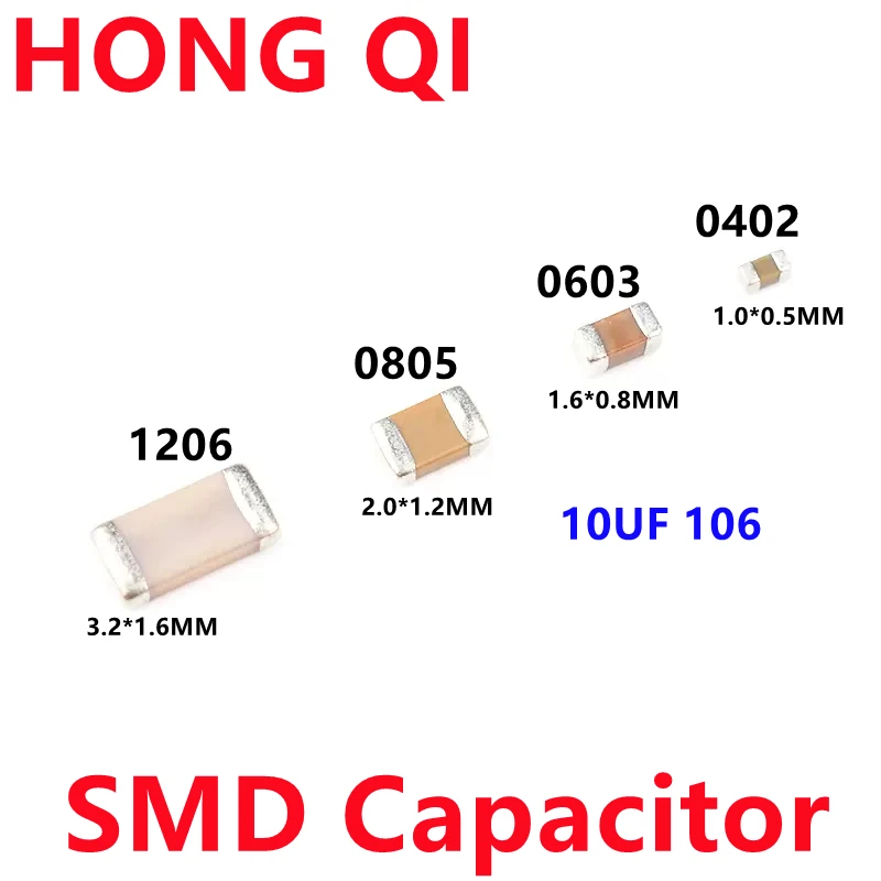 Puzzles SMD Itor, 100, 0402, 0603, 0805, 10uf, 1206, 25V, 50V, X7R, MLCC, 106 pièces