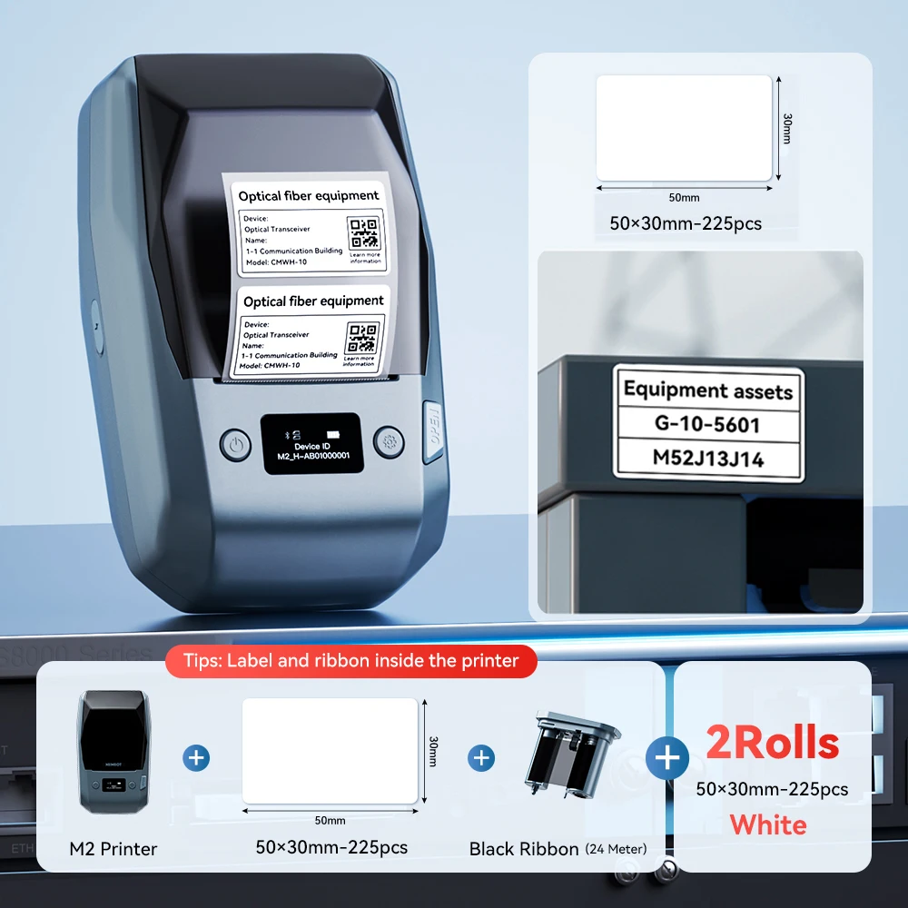 Niimbot M2 draagbare thermische overdracht labelprinter Multifunctionele sticker Label Maker Machine voor kantoorkleding Tag voedingskabel