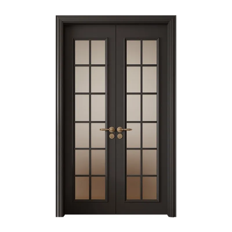 

Retro bedroom solid wood paint opposite door black French cream kitchen bathroom double door