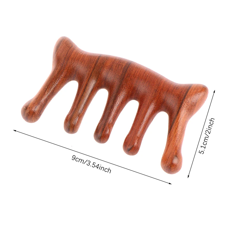 Wood Therapy Massage Comb Head Face Scalp Gua Sha Massager Natural Facial Sandalwood Wide Tooth Gua Sha Scraping Body Massage