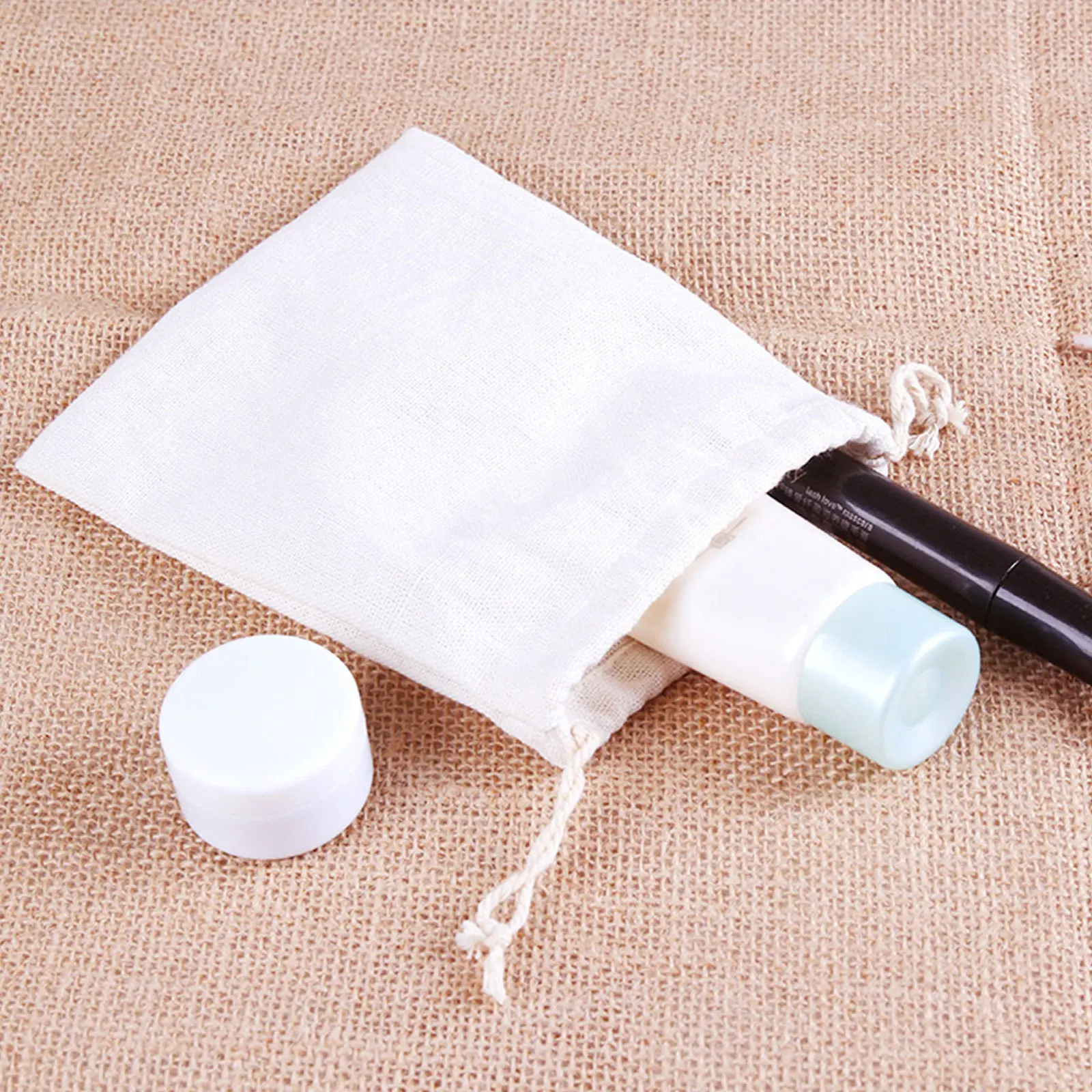 

20Pcs Portable Drawstring Gift Pouches Cotton Cloth Reusable Small Jewelry Bags for Wedding Party Birthday Christmas Storage