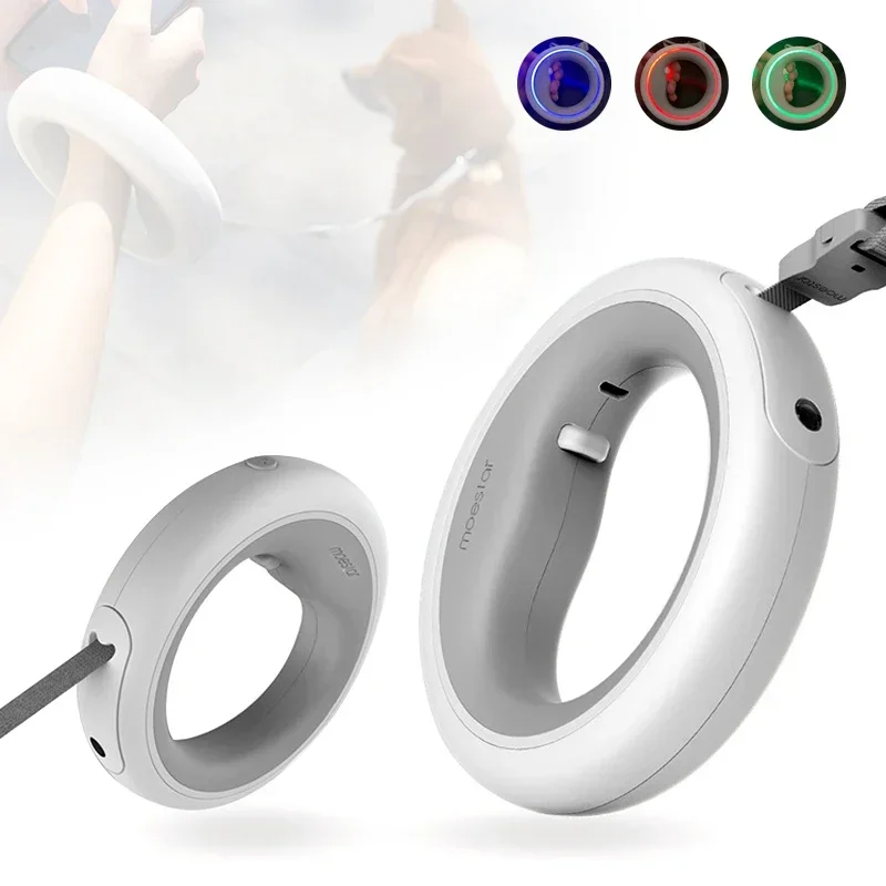 NewFactory Upgraded Moestar Dog Leads Rope Smart Dog Leash Hands Free Anti-shock Walking LED Light Retractable UFO Pet Leash