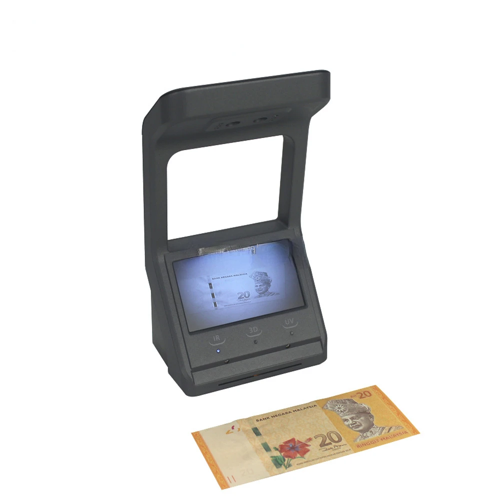 HL-V80 Portable Money Detector Currency Bill UV MG 3D Function Cheque Passport Detecting Machine with Battery