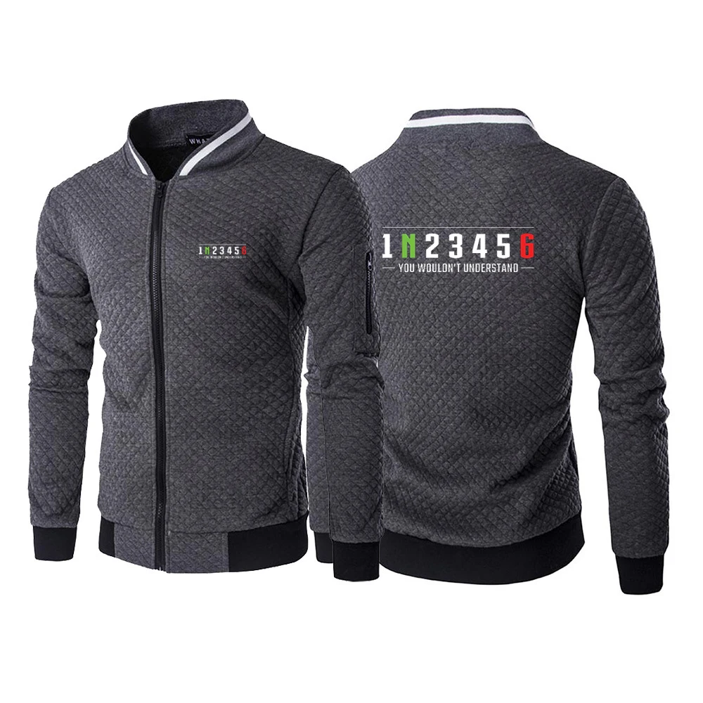 Sudadera con cremallera y cuello alto para hombre, suéter informal con cremallera para motocicleta, ropa de primavera y otoño, 1n23456, 2023