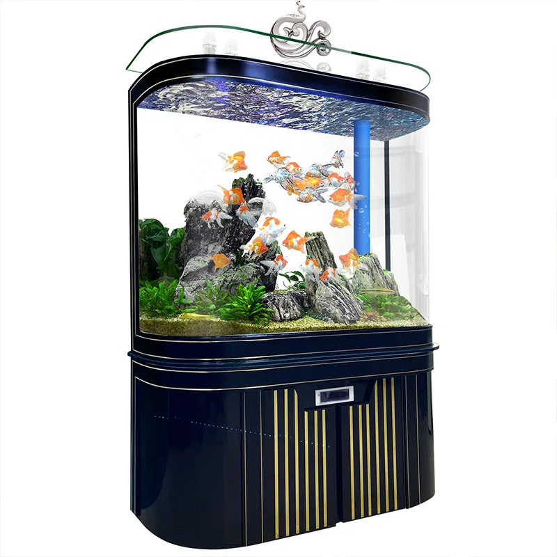 

Fish tank with cabinet integrated household large floor-to-ceiling hotel staircase office