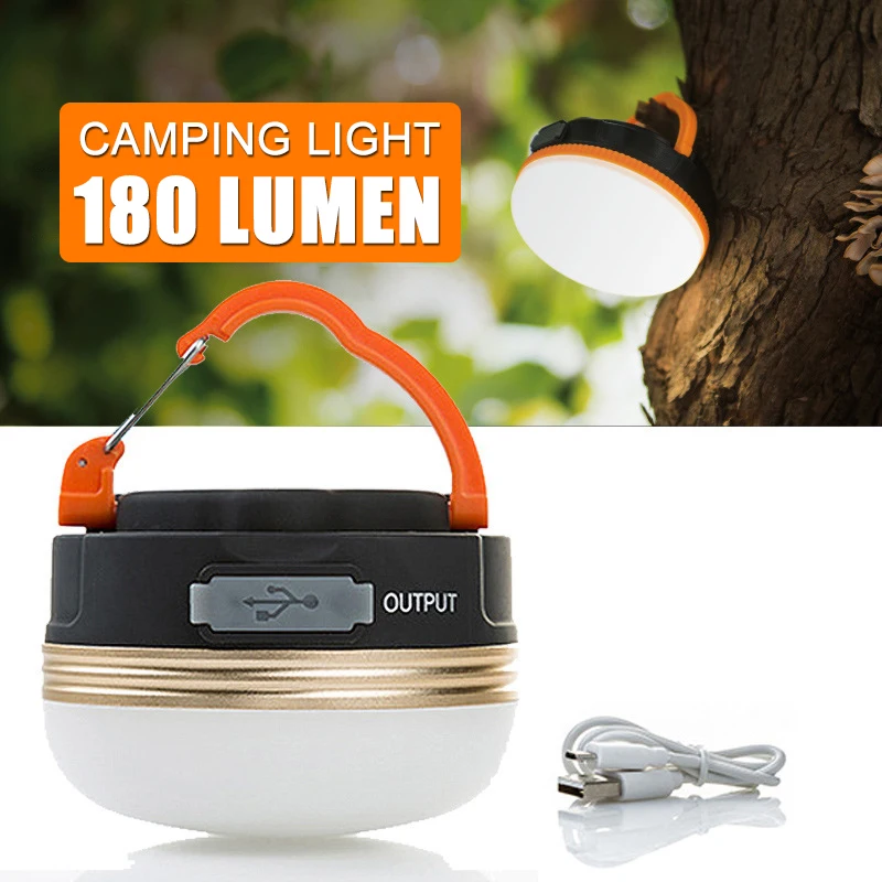 Portable LED Camping Hanging Lanterns Camping Tent Light USB Rechargeable Outdoor Waterproof Hiking Fishing Emergency Bulb