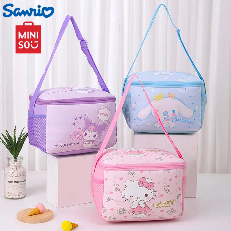 ミニーソーハローキティ断熱バッグ,ポータブル弁当バッグ,漫画,エルザ,防水,サーマル,ピクニック,クロミ,かわいい