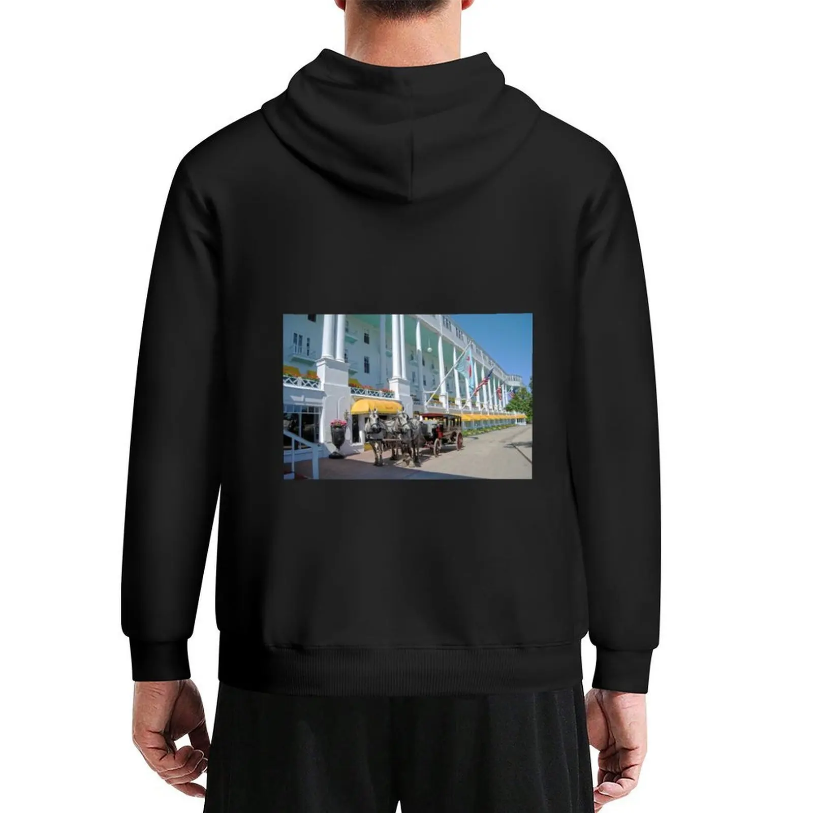

Carriage at the Grand Hotel, Mackinac Island, Michigan Hoodie men wear winter clothes men's coat hoodie oversize