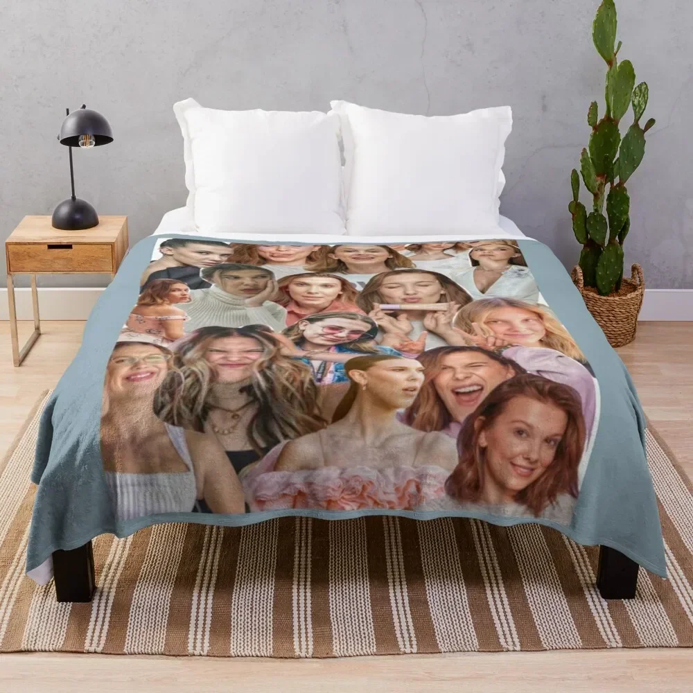 

Millie Bobby Brown Edit Collage by Stasii Graphic Throw Blanket Luxury St Quilt Luxury Blankets