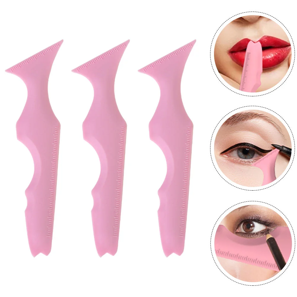 2 pezzi strumento applicatore eyeliner righello di bellezza in silicone ombretto stencil aiuto crema per il viso