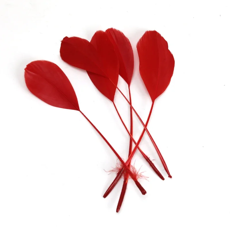 الريش الأحمر أوزة الديك بلوماس DIY بها بنفسك الحرف اليدوية مجوهرات غطاء الرأس الديكور الزفاف التطريز الاكسسوارات الحرف اليدوية #2