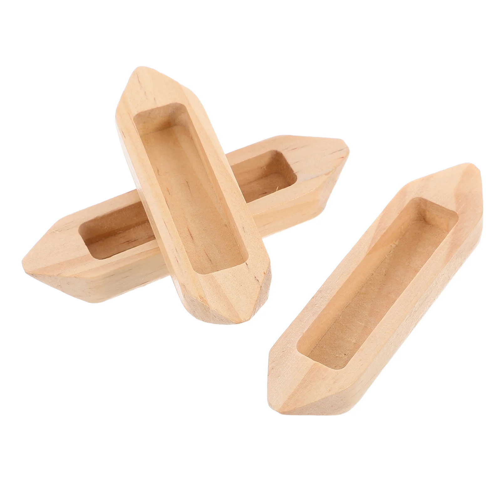 

3 Pcs Micro Landscape Boat Ornaments Marine Model Sailboat Khaki Wooden Fishing Toy