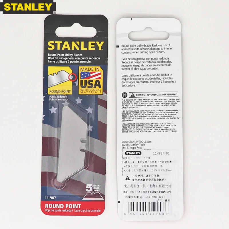 Imagem -03 - Stanley 11-98781 Lâmina de Corte de Cabeça Redonda Conjunto de Peças Art Wallpaper Knife Substituição Lâmina