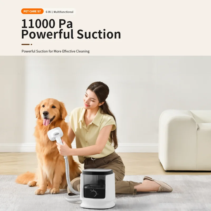 2026 High Quality Multi-function Pet Vacuum Hair Shaver Brush Pet Hair Vacuum Cleaner Grooming Kit for Dogs and Cats view 6