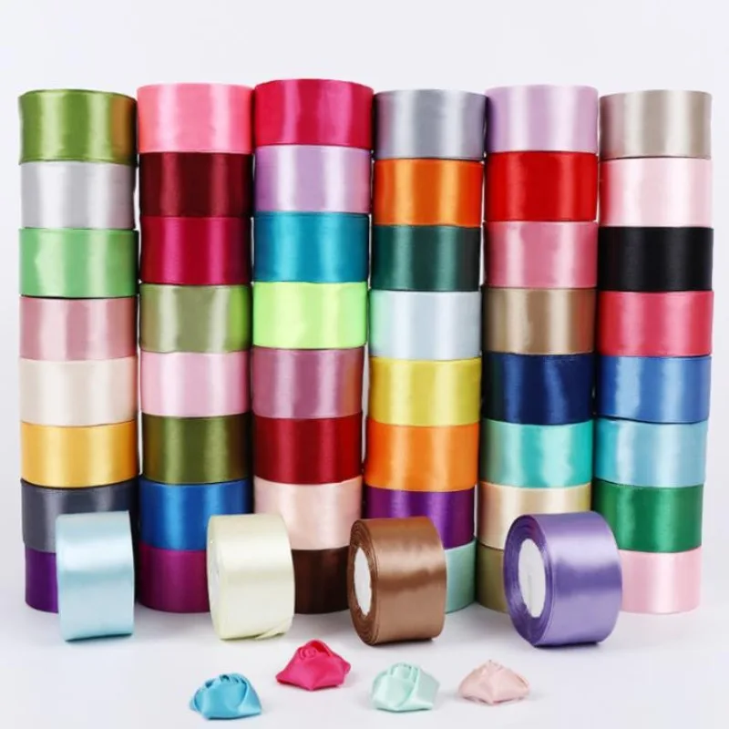 6-10-15-20-25-40-50mm Satin Ribbons 25yards/Roll Christmas Halloween Wedding Birthday Party DIY Gift Wrapping Ribbons crafts