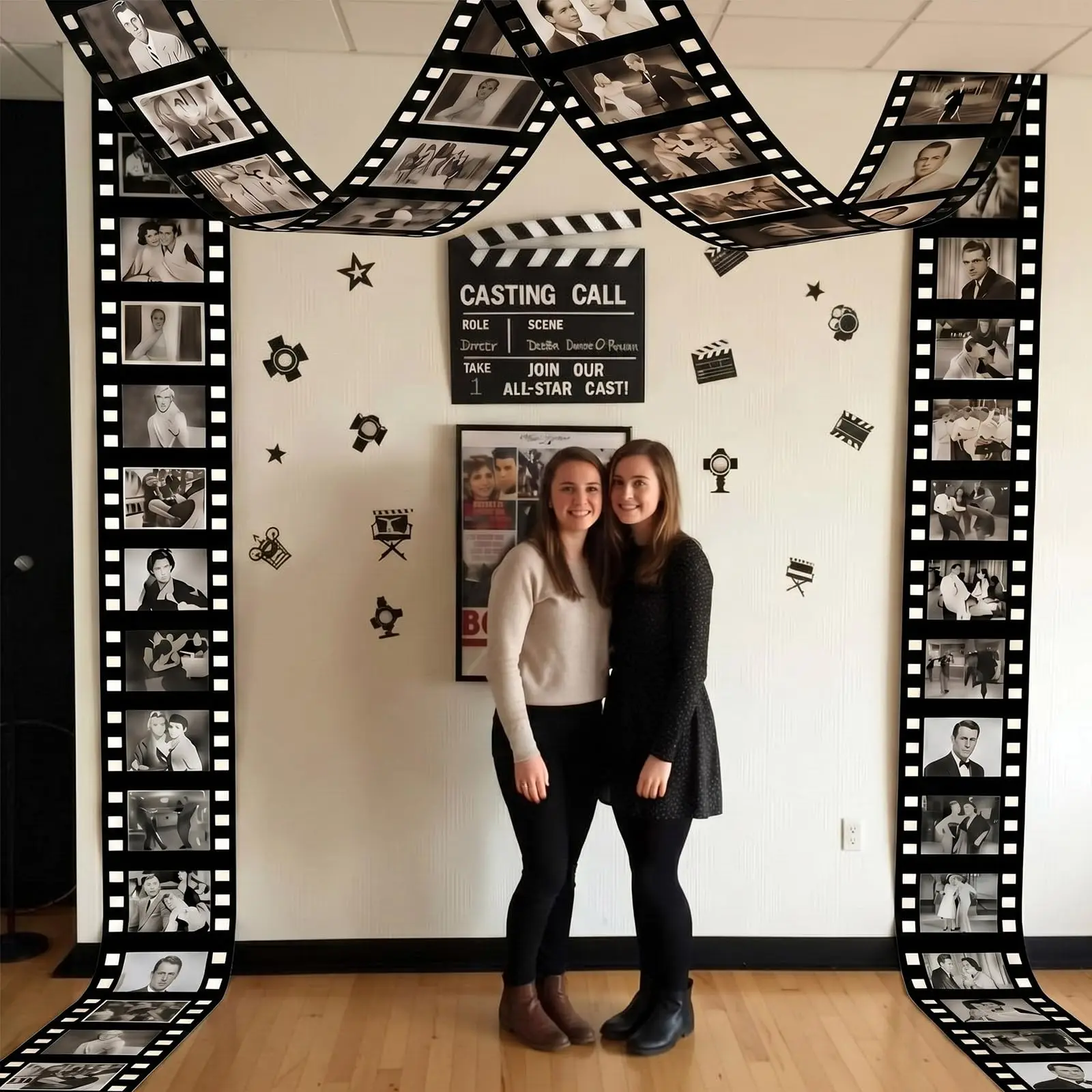 Große Polyester-Fotobox-Requisiten im Filmnacht-Thema für Kinder, 1. Geburtstag, Hochzeit, DIY-Kino-Fotorahmen, Party-Dekoration – Detail 6