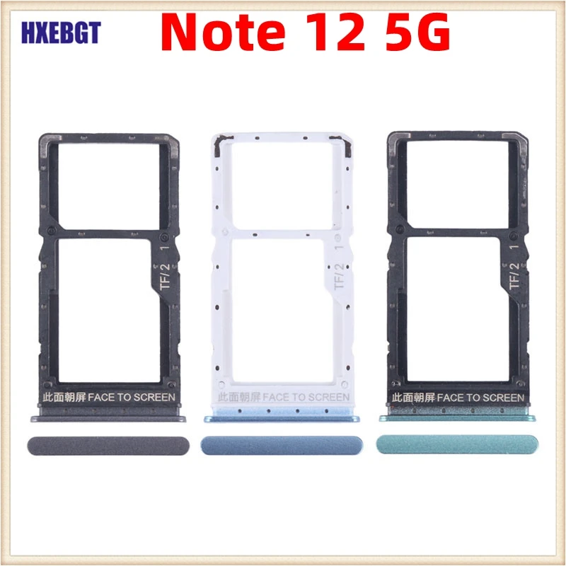 Sim Tray For Xiaomi Redmi Note 12 5G Dual Sim Card Holder SD Memory Card Slot Holder Tray Replacement Parts