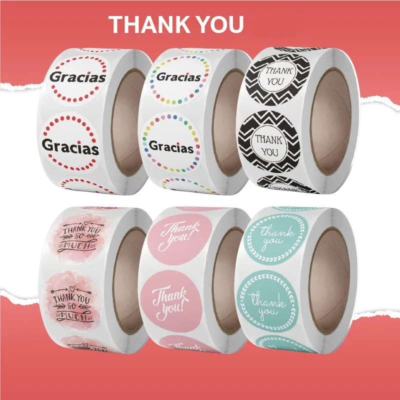 24 Styles Colorful Thanks Theme Spanish Gracias Thank You Sticker 1\