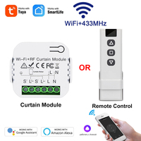 WiFi RF433 Smart Curtain Switch Module for Electric Roller Shutter Blind Motor Tuya Smart Life APP Control for Alexa Google Home
