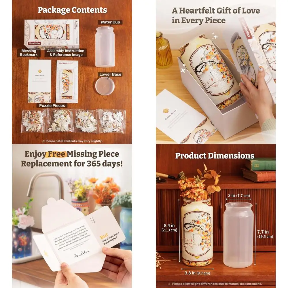 

Elegant Curved 3D Puzzle Vase for Adult Assembly and Home Decor - 192 Piece Set [BV1003]