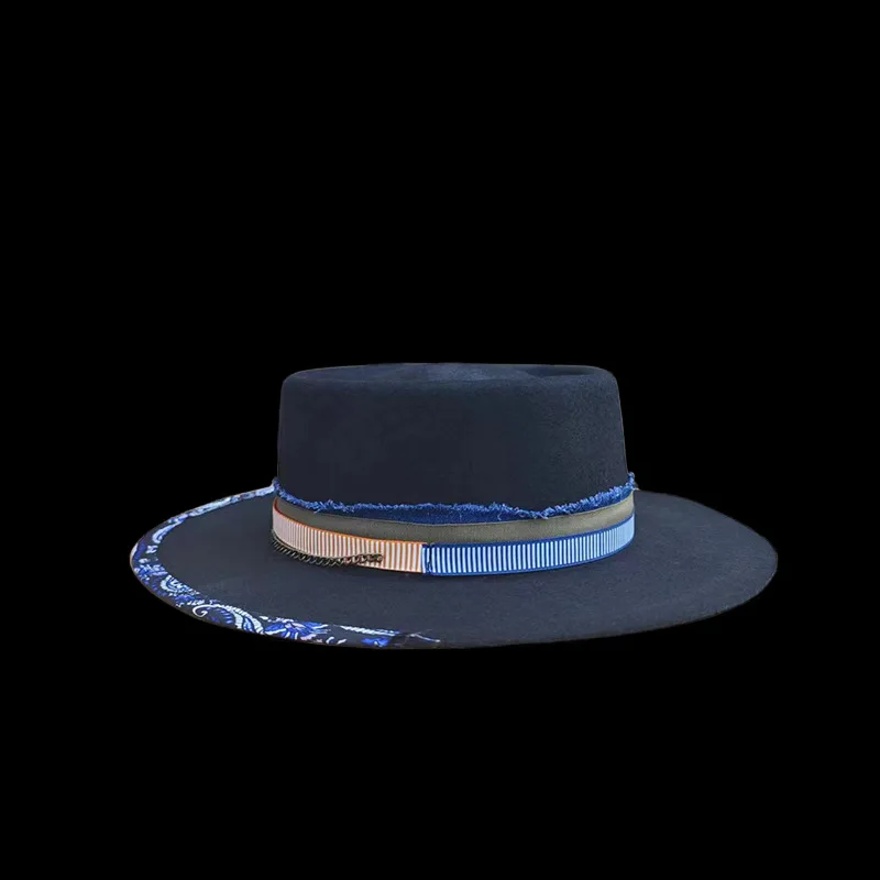Imagen 5: Gorro de lana con decoración de cinta, gorro de fieltro de lana pura moderno y versátil
