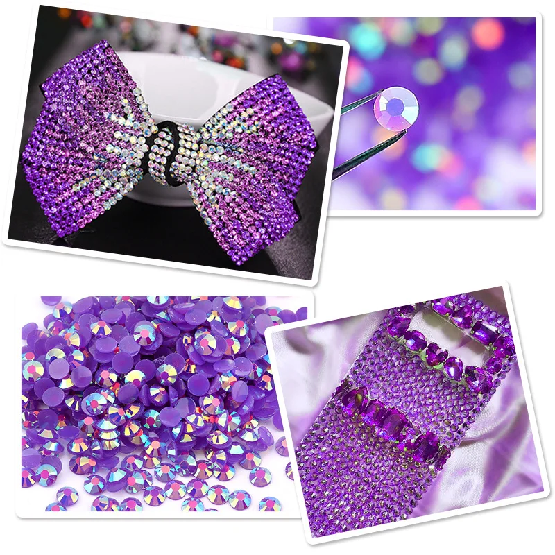 AB Transparent Resin Rhinestones Glitter Non Hotfix Facets Flatback Rhinestones DIY Nails Art Vestidos Jewelry Clothing Decor