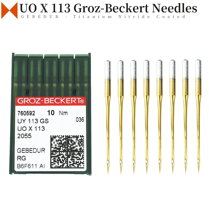 UOX113 (UY113GS / 2055 ) Gebedur Groz-Beckert Sewing Needles For Industrial Multi-Needle Sewing Machines Titanium Nitride Coated