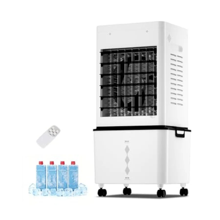 

Portable air conditioner [12L] for bedroom office use plastic housing white fast evaporative cooling with remote 6 speeds 24H t