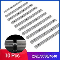 10pcs 2020 3030 4040 180 Degree Aluminium Extrusion Profile Straight Joint Inside Connector Profile Fittings Strip With M5 M6