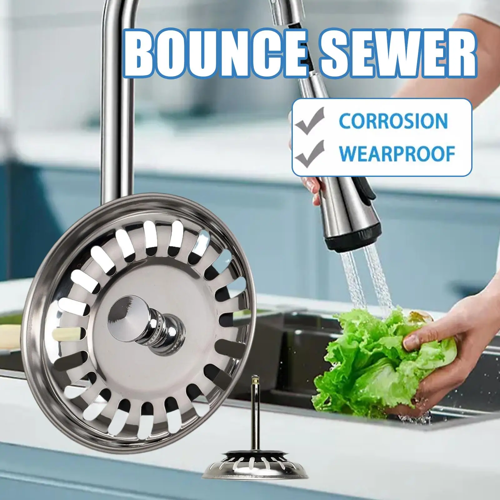 79/82mm Premium Kitchen Sink Strainer Stainless Steel Bathroom/kitchen Sinks /basins Along With Bath Tubs Waste Plug Filter