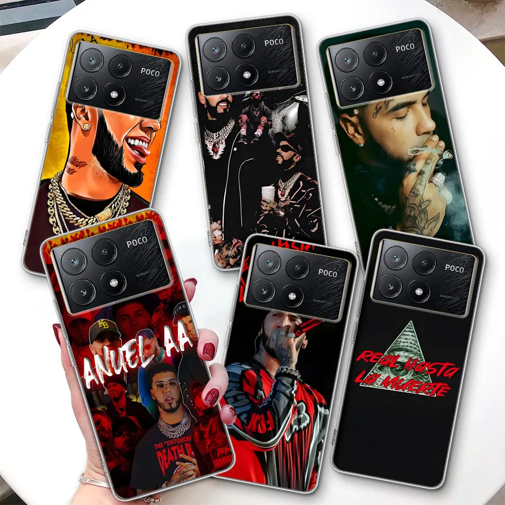 Anuel AA Rapper Real Hasta La Case for Xiaomi Poco F4 F5 M3 M4 M5 M5s X3 GT X4 NFC X5 X6 Pocophone F1 F2 Pro F3 TPU Phone Cover