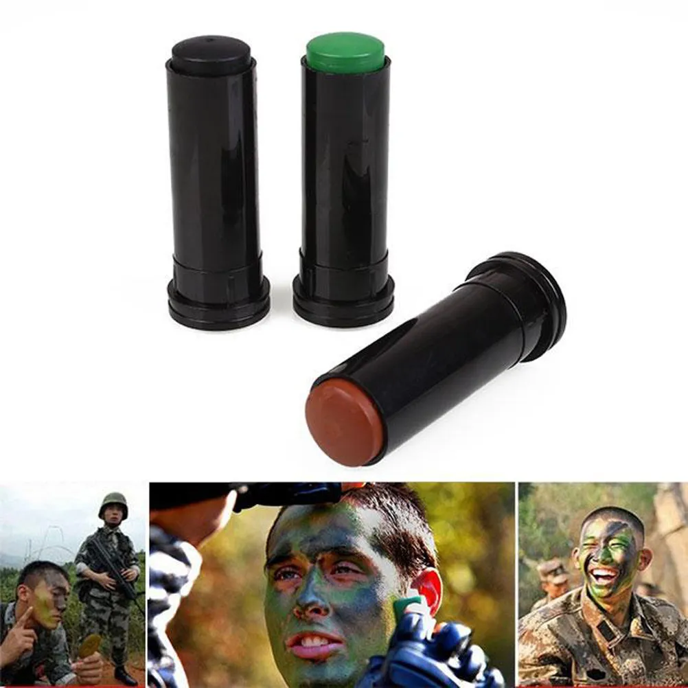 3Pcs Camouflage Paint Sticks Kit Premium Skin-Safe Odorless Rotating Cap Easy Clean Camo Face Paint for Hunting Cs