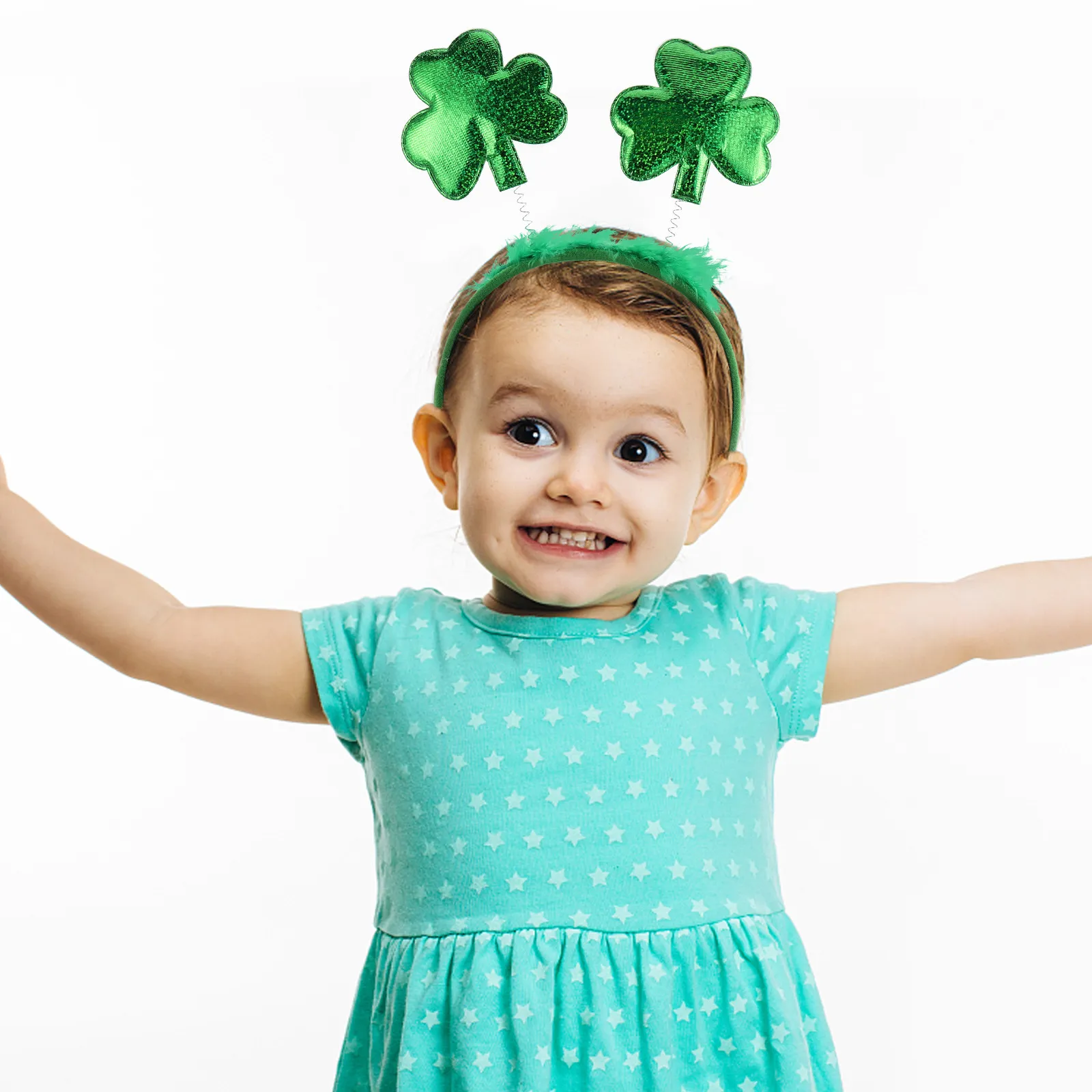 

4Pcs Green Shamrock Hairbands Bowknot Headdress Party Hair Hoop St Patricks Day Festival Headband Set Patrick's Day Headband