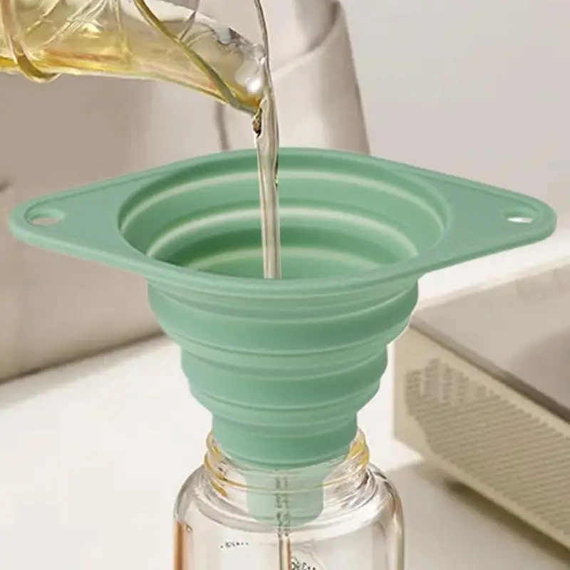 Embudo de cocina, embudo plegable, embudos de silicona, embudos portátiles para combustible, cerveza, botellas de llenado de aceite, embudo de olla, herramientas de cocina