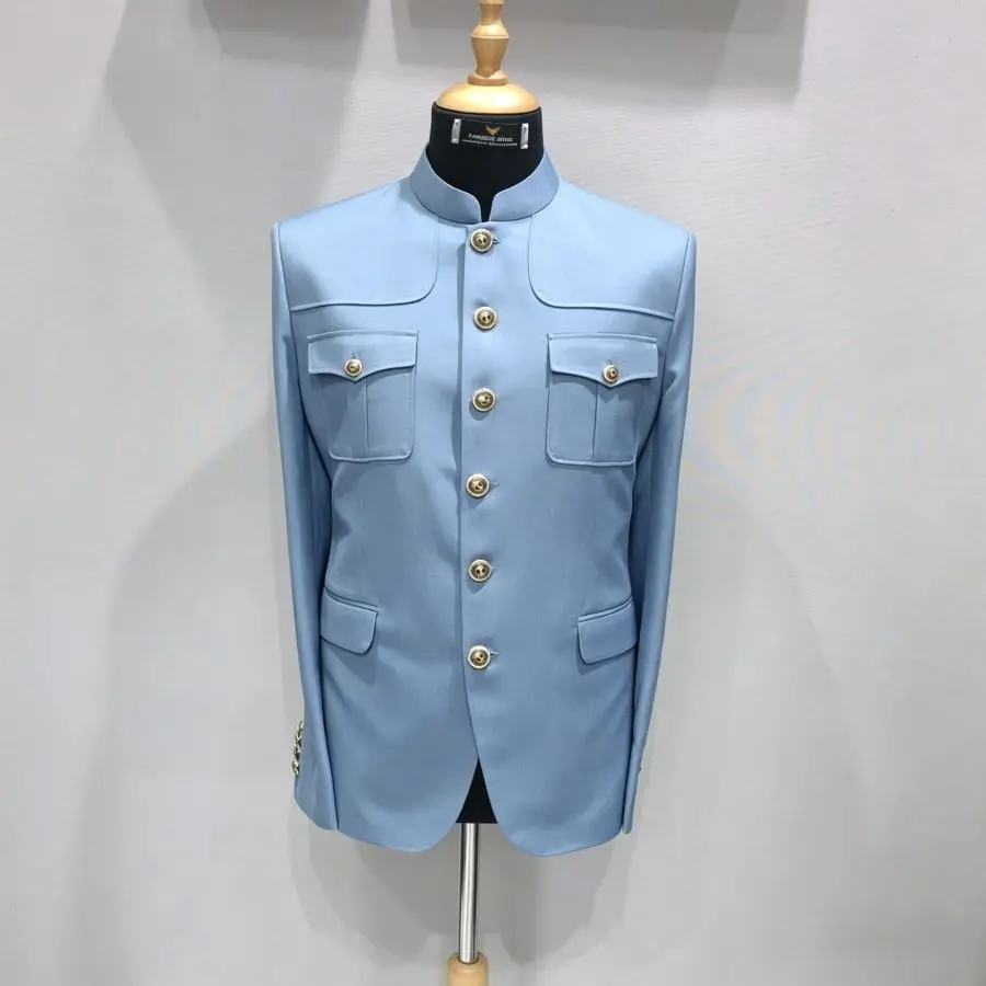 

Safari Prom Suits for Men 2 Pieces Male Suits Slim Fit Blazer with Pants Set Business Casual Wedding Groom Formal Classic Style