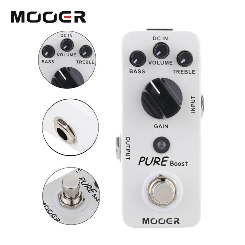 Mooer-Pedal de efecto de guitarra MBT2 Pure Boost, Mini Pedal de refuerzo limpio, True Bypass, carcasa de Metal, piezas y accesorios de guitarra