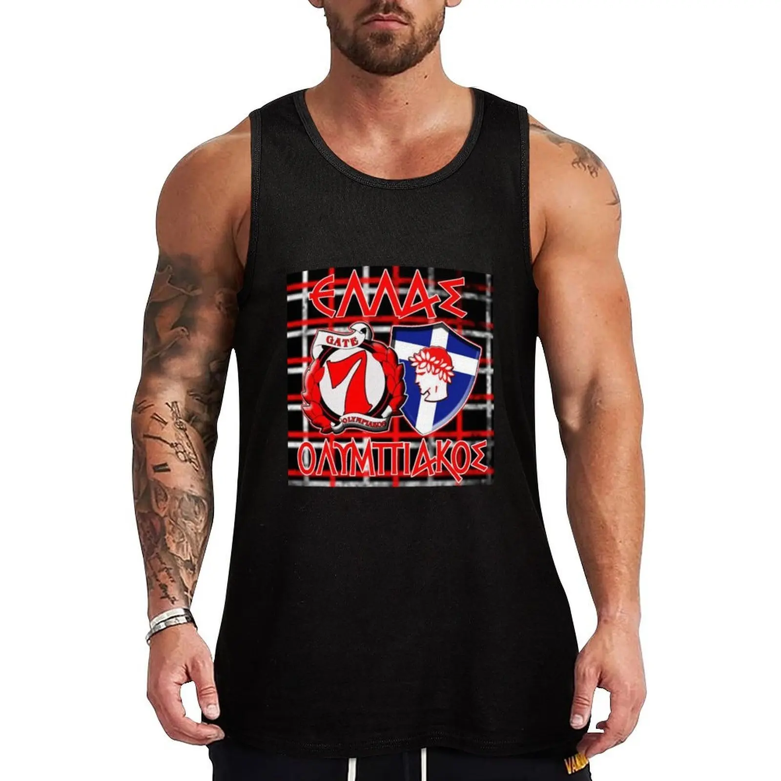 

Olympiacos Gate 7 Tank Top singlets for men Male clothes Men's clothing brands