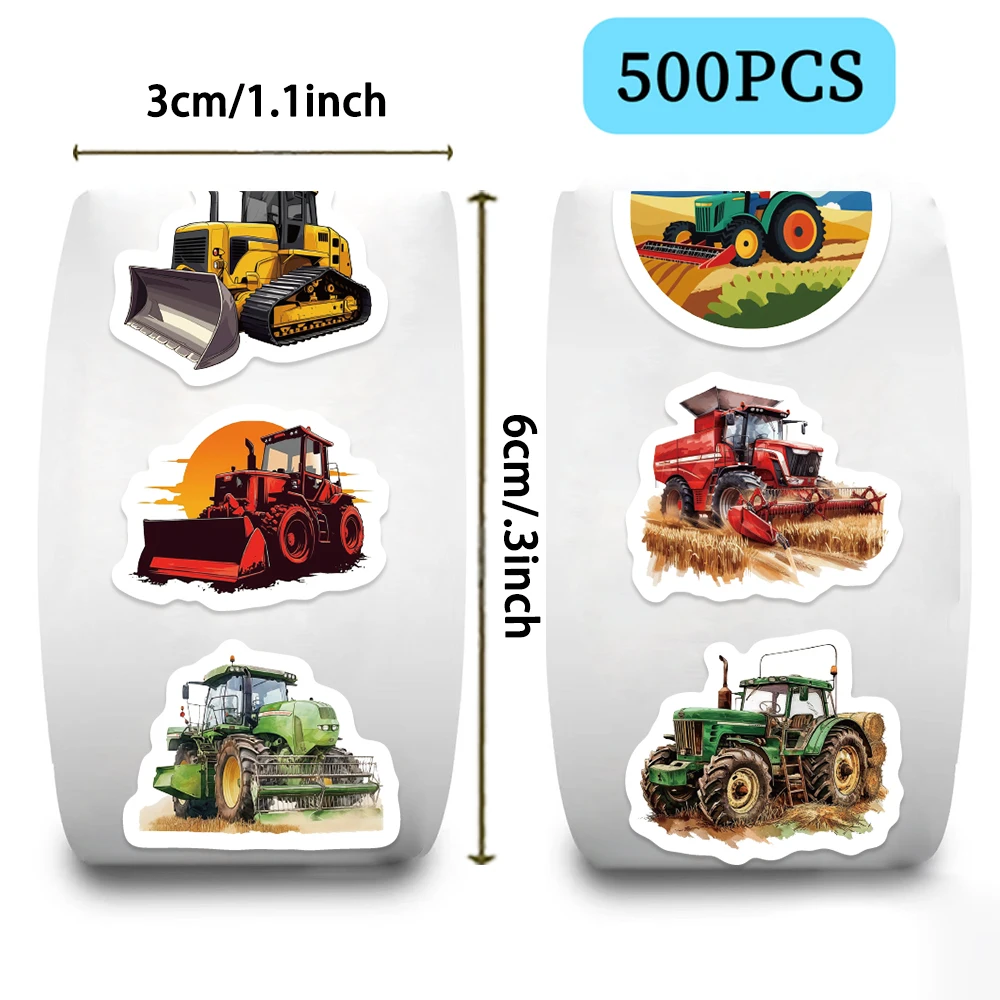 500 PCS/ม้วนสติ๊กเกอร์รถแทรกเตอร์โรงเรียนครูสติกเกอร์รางวัลสติกเกอร์สําหรับ PARTY Decor ป้าย Scrapbooking
