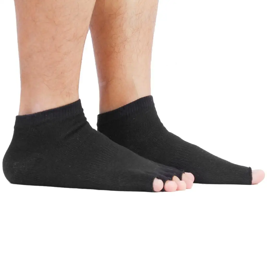 جوارب مفتوحة بخمسة أصابع، جوارب يوجا قطنية قابلة للتنفس، تصميم أنيق بخمسة أصابع للياقة البدنية واستخدام البيلاتيس