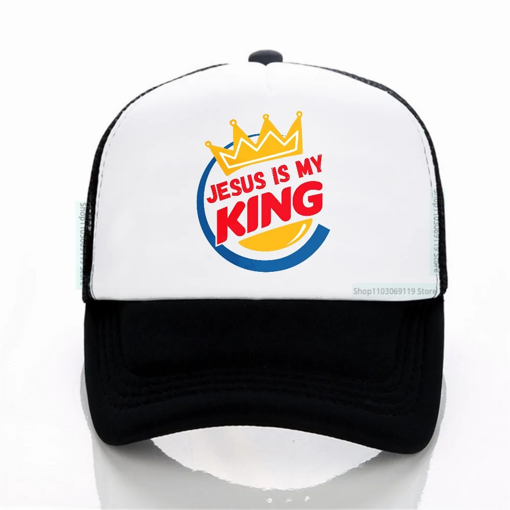 

Jesus is My King hat Fashion Casual Net breathable Baseball Cap Jesus Christ Christianity Jesus Saved My Life Trucker Hats