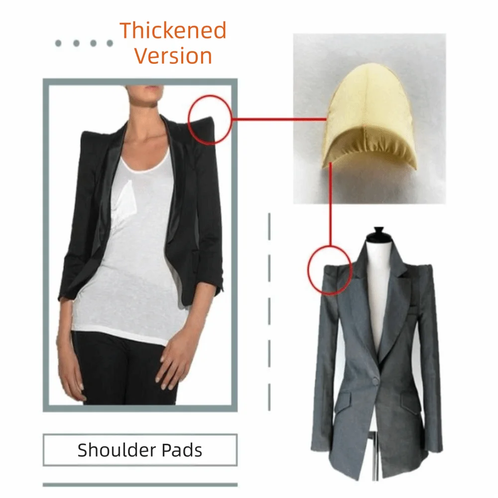 1Pair Thicken Big Shoulder Pads DIY 35mm Sponge Foam Shoulder Pads Encryption High Right Angle Pads Fashion Garment Accessories