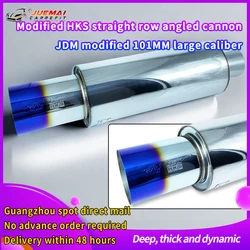 101MM Export HKS muffler Car Exhaust Pipe Modification Universal Straight Polish Stainless Steel Modified Exhaust Pipe Tailpipe