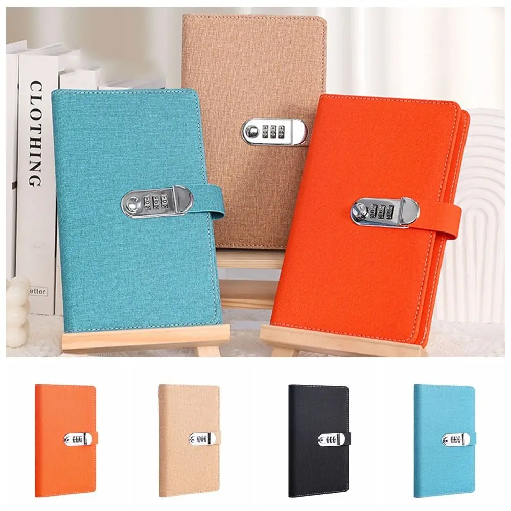 Portable Refillable Paper Password Book Envelop Money Planner Lock Diary Binder Safe PU Leather Journal Notepad Budget
