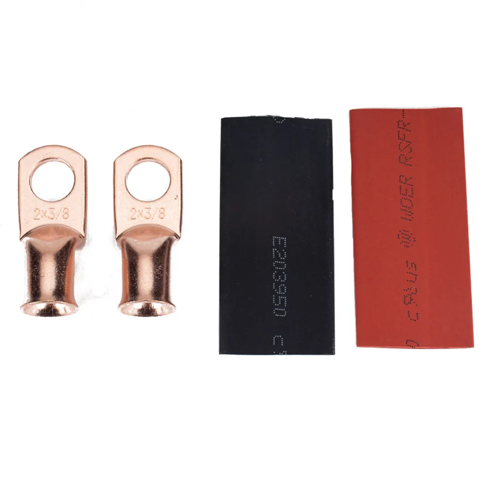 10Pcs Cable Lug Copper Terminals Sealed Barrel Heavy Duty Durable High Strength Crimp Ring for Electrical Wire Connector Battery