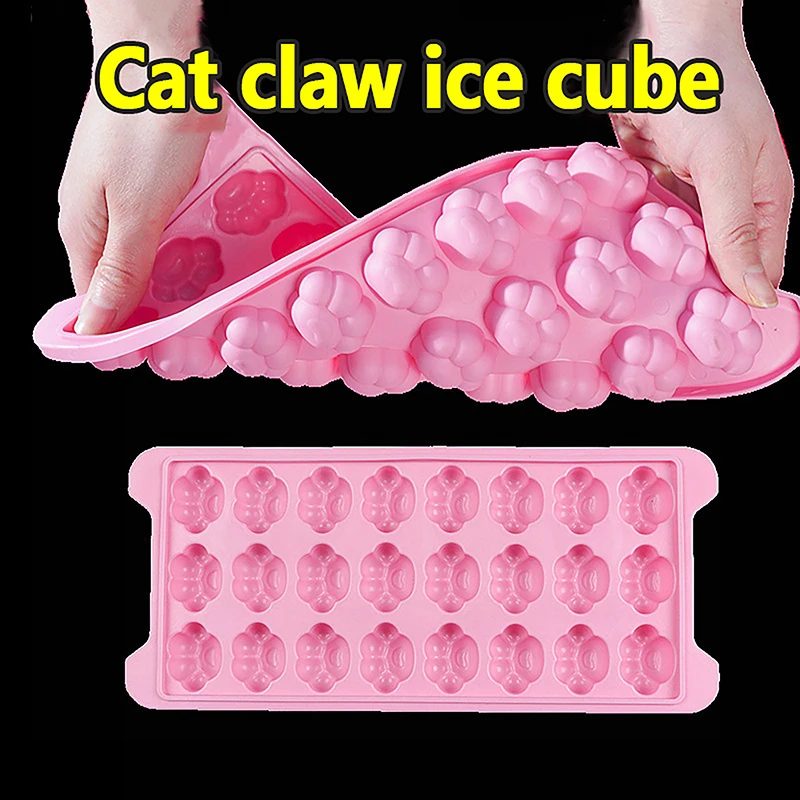 Cat Claw Shaped Ice Cube Mold, Congelamento Rápido, Artefato com Tampa, Pequena Caixa De Gelo, Saco para Uso Doméstico